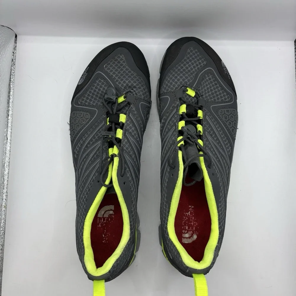 Men's Size 9.5 - The North Face Ultra Current Grey Lime Trail Running Shoes CCE4